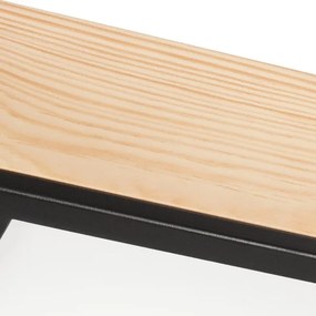 Mennyezeti lámpa NATURAL SQUARE 4xE27/15W/230V 39x39 cm fenyő/fekete