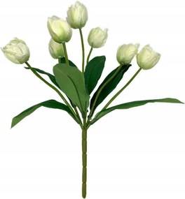 Tulipán csokor mű tulipán 41 cm krémszínű