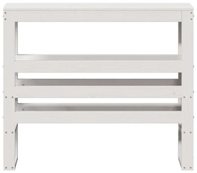 fehér tömör fenyőfa fejtámla polcokkal 90 cm