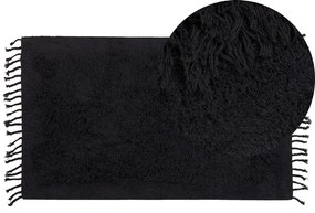 Fekete hosszú szálú szőnyeg 80 x 150 cm BITLIS Beliani