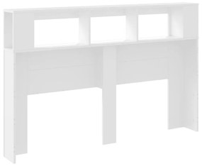 fehér szerelt fa LED-es fejtámla 160x18,5x103,5 cm