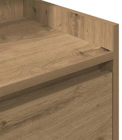 kézműves tölgy színű éjjeliszekrény 2 fiókkal 38x34x80 cm