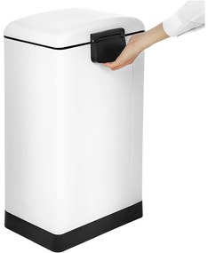 Fedéllel ellátott kuka, pedálos konyhai hulladékgyűjtő 30l, fehér