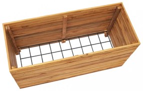 újrahasznosított tíkfa és acél magaságyás 100 x 40 x 55 cm