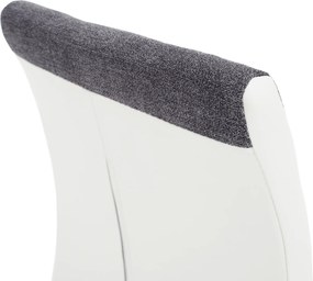 Étkezőszék, sötétszürke szövet/textilbőr fehér/króm, SALOMA NEW