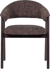 Sötétbarna kárpitozott karfás étkezőszék Tunar – WOOOD