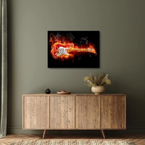 Kép - Gitár a lángokban (üvegen) (70x50 cm)