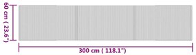 négyszögletű természetes bambusz szőnyeg 60 x 300 cm