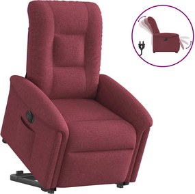 vidaXL elektromos felállást segítő bordó szövet dönthető fotel