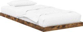 vidaXL Földi ágykeret Füstölt tölgy 75 x 190 cm Faanyag
