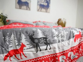 Flanel ágynemű SNOWY FOREST szürke Ágyneműhuzat mérete: 70 x 90 cm | 140 x 200 cm