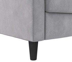 Világosszürke bársony sarokkanapé Presley – Støraa