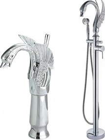 Kádtöltő csaptelep Old Retro Króm mosdó szett