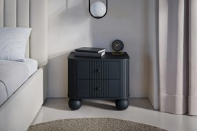 Vesper éjjeliszekrény készlet 56 cm - fekete / fekete fogantyúk / gömb alakú lábak