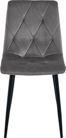AKCIÓ sötétszürke bársonyos étkezőszék LIBRA fekete lábakkal II. minőség