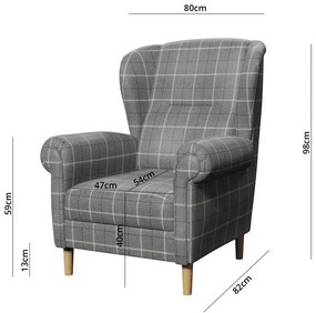 Szürke füles fotel Swan – Ropez