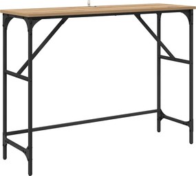 vidaXL Konzolasztal Artisan tölgy 100 x 32 x 75 cm Faanyag