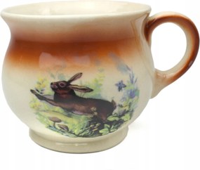 0,35 l-es kerámia bögre vadász motívummal díszítve erdei állatok