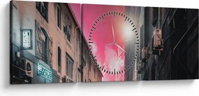 Tűzijáték Marseille-ben (órával) (90x30 cm)