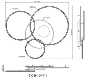 Globo 48466-70 INVERTINA LED 70W 230V arany mennyezeti lámpa + DO