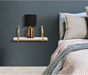 Fehér-aranyszínű márvány fali polc 40 cm Marble – Mauro Ferretti