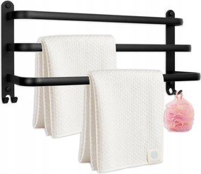 Létra Akasztó Törölköző Fürdőszoba Rúd Fekete Fali Loft 30 cm