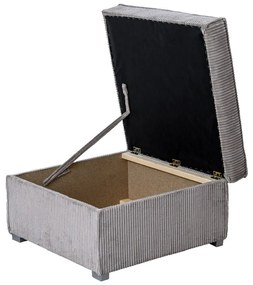 Szürke SMART COSARO tárolós puff, 65x65 cm