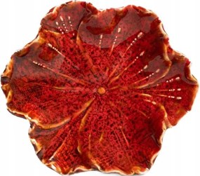 Dekorációs tálca Edme kerámia piros 13x11,5x3 cm Homla