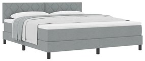 Boxspring Ágy Matraccal Világosszürke 180x200 cm Szövet