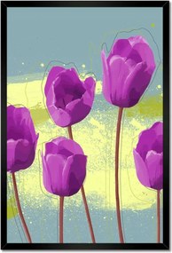 Poszter keretben 40x60 Lila pipacs