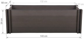 G21 Crop magaságyás 143 x 68 x 54, WPC, Ében