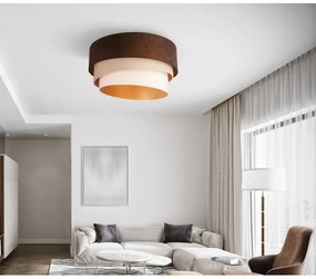 Duolla - Mennyezeti lámpa DEVON 1xE27/40W/230V átm. 45 cm barna/bézs