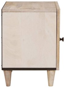 Éjjeli asztal 2 pcs Bézs 40 x 33 x 46 cm tömör mangófa
