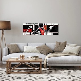 Egy ősi hölgy képének festménye (órával) (90x30 cm)