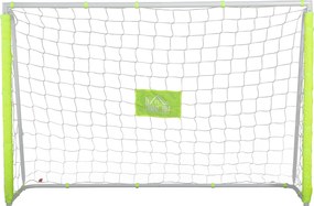 HOMCOM Kerti Foci Kapu Középső Célcéllal és Fém Vázszerkezettel, Oxford Szövet, 186x62x123 cm, Fehér | Aosom