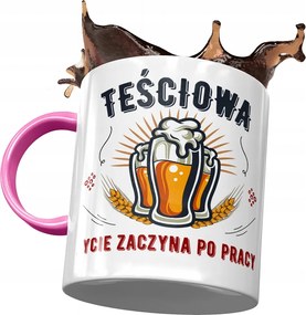 Rózsaszín bögre anyósnak, fényképes nyomott mintás ajándék