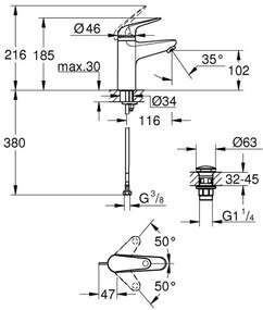 GROHE 24327001 - SWIFT mosdócsaptelep, M-es méret, fényes króm