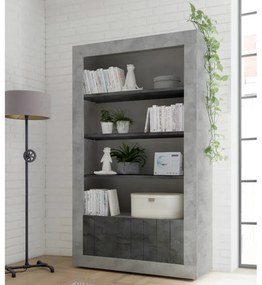URBINO Beton-Oxidált Könyvespolc 2 ajtós 110cm