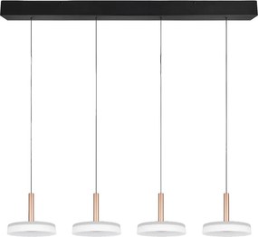 Fekete-fehér-aranyszínű LED dimmelhető függőlámpa üveg búrával Celeste – Trio