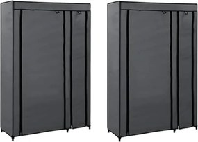 vidaXL 2 db szürke összecsukható szövet ruhásszekrény 110x45x175 cm