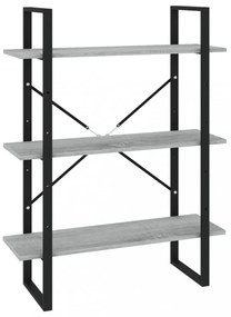 szürke sonoma színű szerelt fa könyvszekrény 80 x 30 x 105 cm