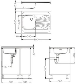 ALVEUS SETA24019 -Konyhai mosogató CLASSIC+MINTAS mosogató csaptelep 34 cm acél/fekete