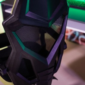 Irodai/gamer szék, fekete/zöld, teherbírás 150 kg, JORIK