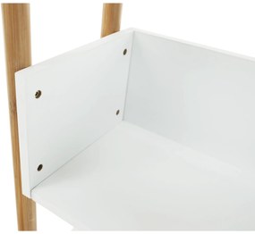 3 polcos állvány, természetes bambusz/fehér, BALTIKA TYP 2