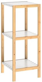 Casaria® Bambusz polc 80x33x34cm - fehér