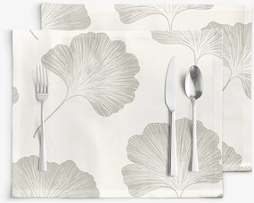 Goldea pamut reggeliző alátét - ginkgo levelek - 2db 30 x 40 cm