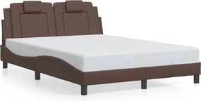 vidaXL barna műbőr ágykeret Viana matrac nélkül 140x190 cm