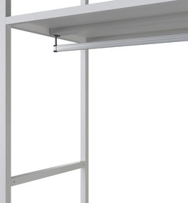 Irodai polc nyitott ruhaakasztó rúddal, recepcióra és váróterembe, fém, fehér/sonoma tölgy, 800x2200x400 mm: ARIEL Eco Design