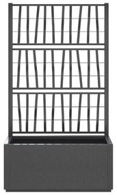 sötétszürke PP rácsos kerti ültetőláda 80 x 36 x 140 cm