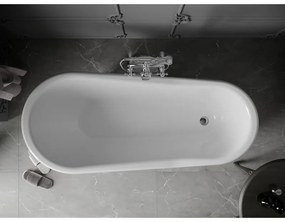 Mexen, Mexen Retro wanna wolnostojąca 170 x 75 cm, fehér, króm lábak - 53251707500-00